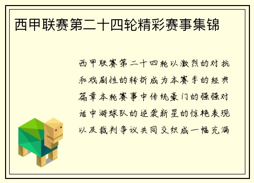 西甲联赛第二十四轮精彩赛事集锦